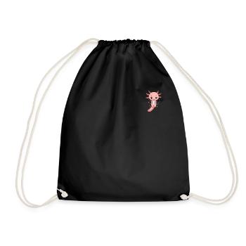Axolotl Lover Axolotl Kawaii Axolotl - Cute Axolot - Drawstring Bag - black - Front