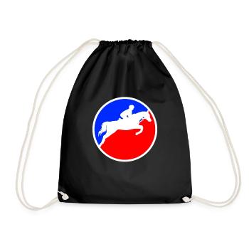 Horse Riding Logo - Drawstring Bag - black - Front