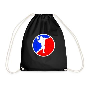 football rugby logo - Drawstring Bag - black - Front