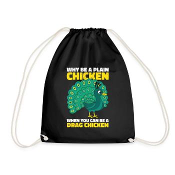 Peacock Positivität Drag Peacock Fan - Turnbeutel - Schwarz - Vorne