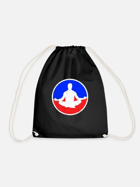 Meditation Logo - Drawstring Bag - black
