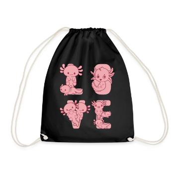 Axolotl Lover Axolotl LOVE Mignon Axolotl Kawaii Axo - Sac de sport léger - noir - Devant