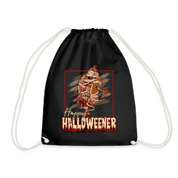 Happy Halloweener Mummy Costume Funny Wiener - Turnbeutel - Schwarz - Vorne