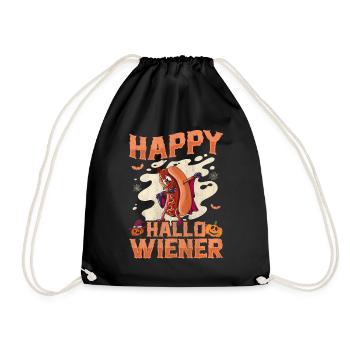Happy Hallowiener Dracula Costume Funny Wiener - Turnbeutel - Schwarz - Vorne