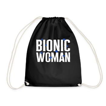 Hüft-OP-Shirt, Bionic Woman Hearts Tee, - Turnbeutel - Schwarz - Vorne