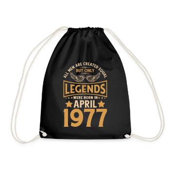 Birthday The legends were born in April 1977 - Drawstring Bag - black - Front
