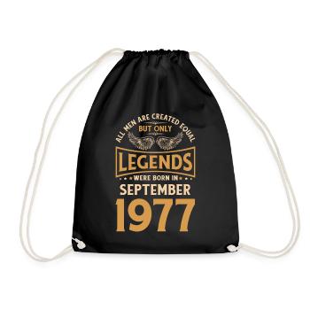 Birthday The Legends were born in September 1977 g - Drawstring Bag - black - Front