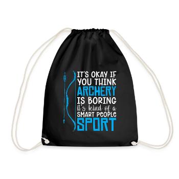 Archery Its Okay If Target Crossbow Hunting Archer - Drawstring Bag - black - Front