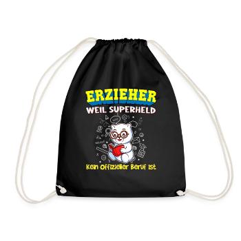 Erzieher Weil Superheld Kein Offizieller Beruf Ist - Turnbeutel - Schwarz - Vorne