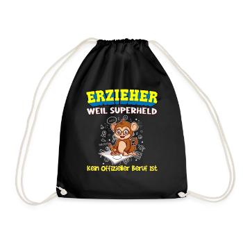 Erzieher Weil Superheld Kein Offizieller Beruf Ist - Turnbeutel - Schwarz - Vorne