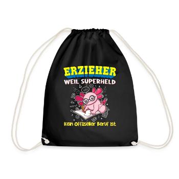 Erzieher Weil Superheld Kein Offizieller Beruf Ist - Turnbeutel - Schwarz - Vorne