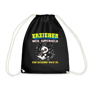 Erzieher Weil Superheld Kein Offizieller Beruf Ist - Turnbeutel - Schwarz - Vorne