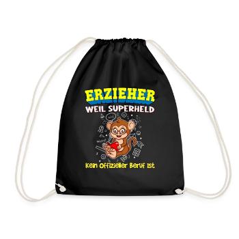 Erzieher Weil Superheld Kein Offizieller Beruf Ist - Turnbeutel - Schwarz - Vorne
