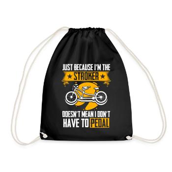 Cycling Bike Biker Two-seater Cycling - Drawstring Bag - black - Front