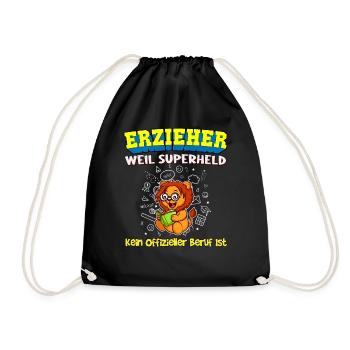Erzieher Weil Superheld Kein Offizieller Beruf Ist - Turnbeutel - Schwarz - Vorne