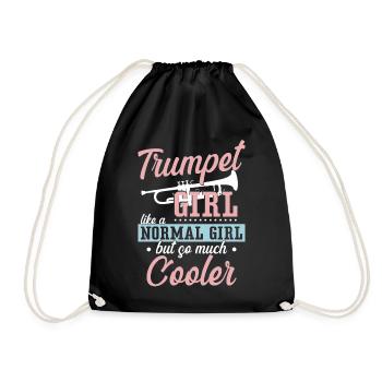 Trumpet Player Girl Trumpet Girl - Turnbeutel - Schwarz - Vorne