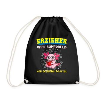 Erzieher Weil Superheld Kein Offizieller Beruf Ist - Turnbeutel - Schwarz - Vorne