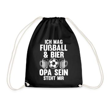 Großvater Großpapa Opi Fußball Bier Opa - Turnbeutel - Schwarz - Vorne