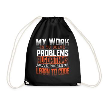 HTML Computer Engineer Hacker - Drawstring Bag - black - Front