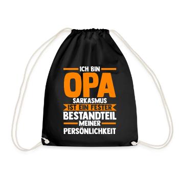 Großvater Großpapa Opi Opa - Turnbeutel - Schwarz - Vorne
