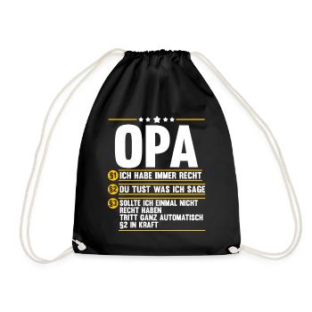 Großvater Großpapa Opi Opa - Turnbeutel - Schwarz - Vorne