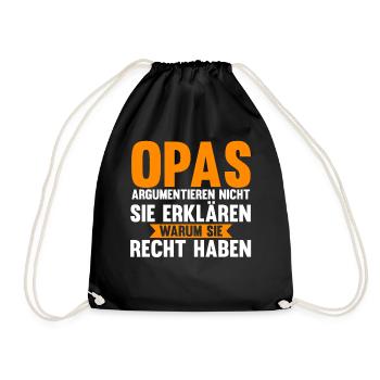 Großvater Großpapa Opi Opa - Turnbeutel - Schwarz - Vorne