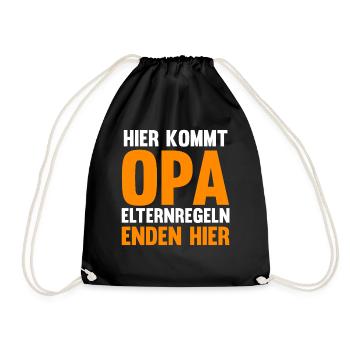 Großvater Großpapa Opi Opa - Turnbeutel - Schwarz - Vorne