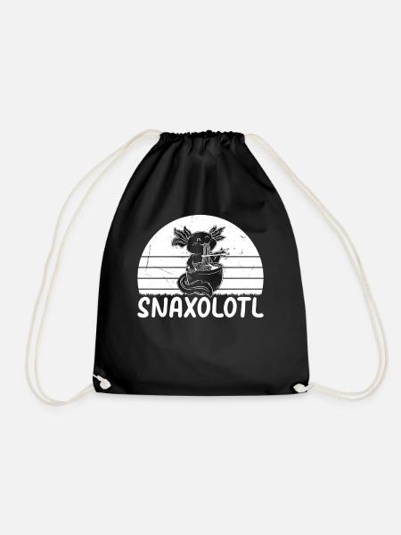 Axolotl Snaxolotl - Funny Axolotl - Turnbeutel - Schwarz