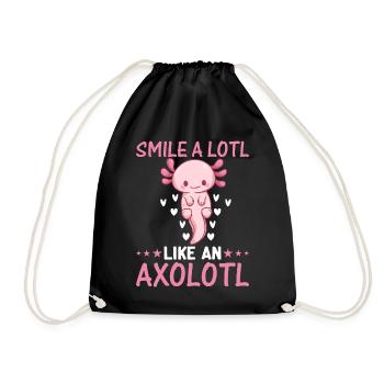 Axolotl Lover - Smile A Lotl Like An Axolotl - Drawstring Bag - black - Front