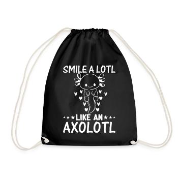 Axolotl Lover - Smile A Lotl Like An Axolotl - Kaw - Drawstring Bag - black - Front