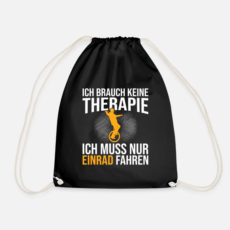 Einrad Therapie Spruch - Turnbeutel - Schwarz