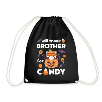 Rote Panda Halloween tausche Bruder für Süßes - Turnbeutel - Schwarz - Vorne