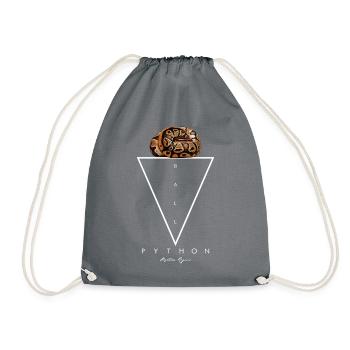 Ball Python Geometric Modern Snake Keeper - Drawstring Bag - grey - Front