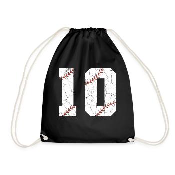 Kinder 10. Geburtstag Baseballspieler 10 Jahre alt - Turnbeutel - Schwarz - Vorne