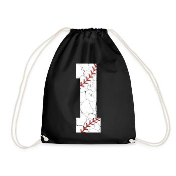 Kinder 1. Geburtstag Baseballspieler 1 Jahr alt - Turnbeutel - Schwarz - Vorne