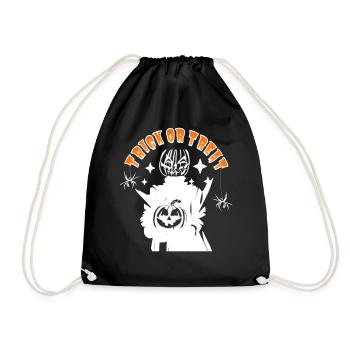 Halloween Kürbis Monster TRICK OR TREAT - Turnbeutel - Schwarz - Vorne