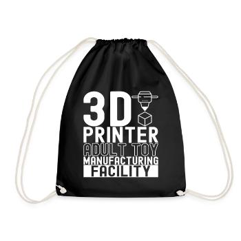 3 D Drucken - Turnbeutel - Schwarz - Vorne