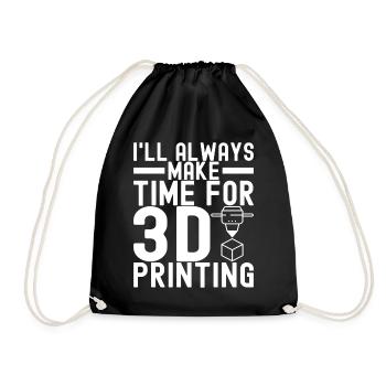 3 D Drucken - Turnbeutel - Schwarz - Vorne