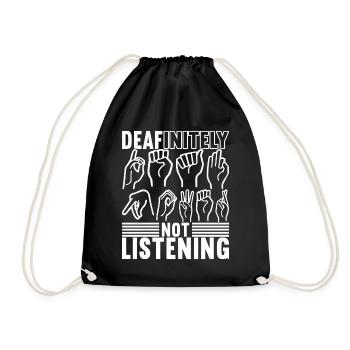 Deaf Deaf Mute Deaf - Drawstring Bag - black - Front
