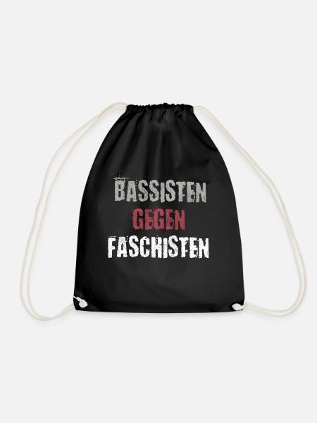 Bassisten gegen Rassisten Bassspieler gegen Rechts - Turnbeutel - Schwarz