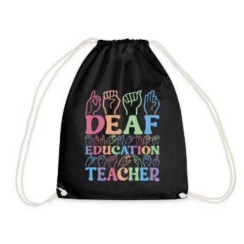 Deaf Deaf Mute Deaf - Drawstring Bag - black - Front