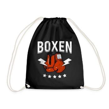Boxen Martial Arts Boxing Box Club Boxer - Turnbeutel - Schwarz - Vorne