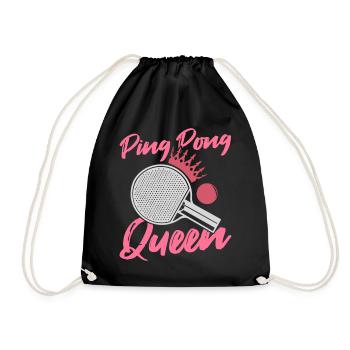 Ping Pong Spielerin Girl Frauen Damen Outfit! - Turnbeutel - Schwarz - Vorne