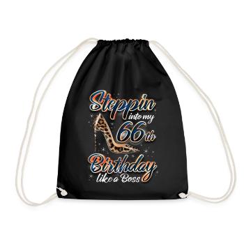 Steppin Into My 66th Birthday 66. Geburtstags - Drawstring Bag - black - Front
