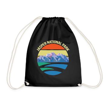 National Park Canada Jasper Alberta Souvenir Icefie - Drawstring Bag - black - Front