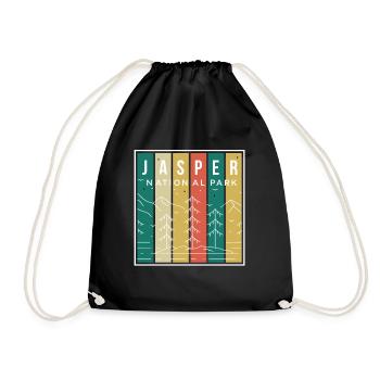 Jasper National Park Canada Souvenir Mountains Cam - Drawstring Bag - black - Front