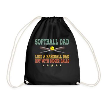 Lustiges Softball Vater Wie Ein Baseball Papa - Turnbeutel - Schwarz - Vorne