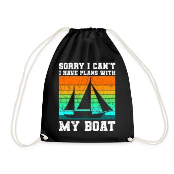 Ich Habe Pläne Mit Meinem Boot Bootfahren Schiff - Turnbeutel - Schwarz - Vorne