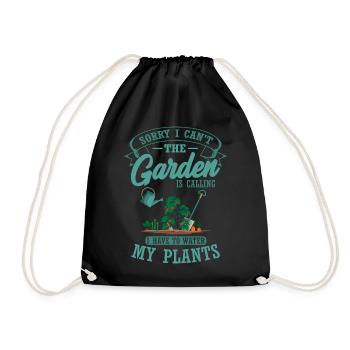 The garden calls I need to water plants gardener - Drawstring Bag - black - Front