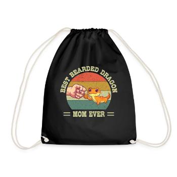 Best Bearded Dragon Mom Ever Lizard Mama Mother - Drawstring Bag - black - Front